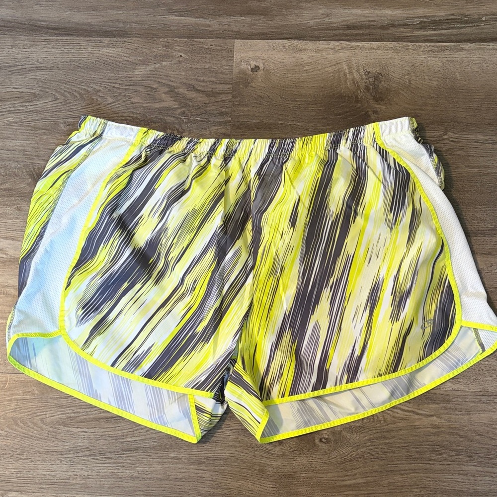Women’s Neon Yellow Stripe Active Shorts Champion Size XL